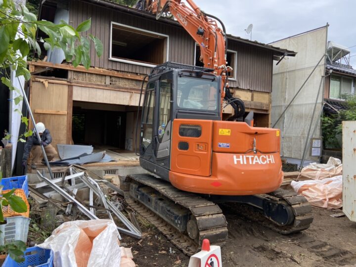 木造2階建て解体工事 工事途中